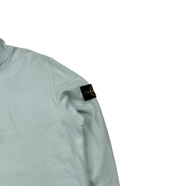 Stone Island 2022 Mint Cotton Quarter Zip Crewneck Sweatshirt - Medium
