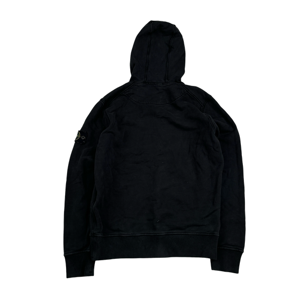 Stone Island 2022 Black Pullover Cotton Hoodie - Small