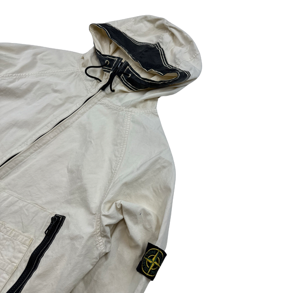 Stone Island 2006 Laminated Cotton Hooded Jacket - Large