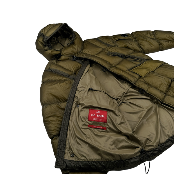 CP Company Khaki DD Shell Long Parka Down Puffer - Small
