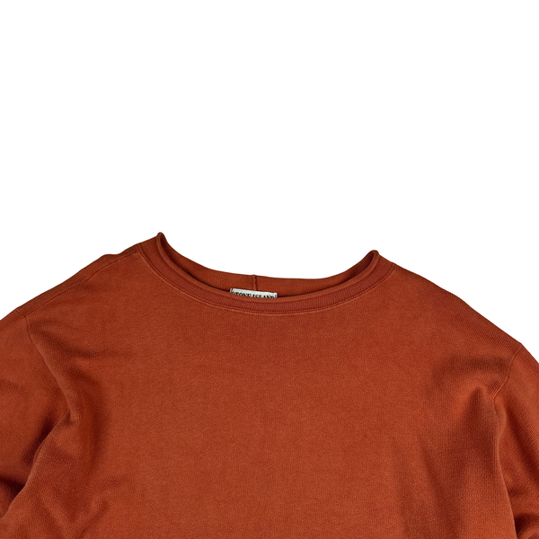 Stone Island Vintage 1994 Orange Green Edge Wool Jumper - Large