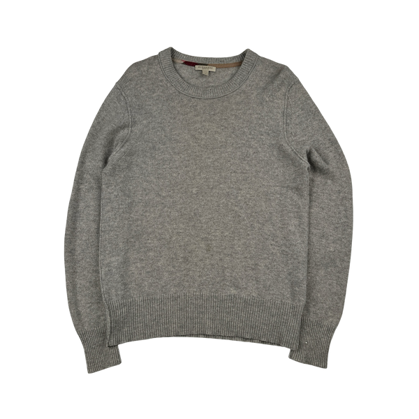 Burberry Grey Cashmere Knit Elbow Patch Jumper - Medium