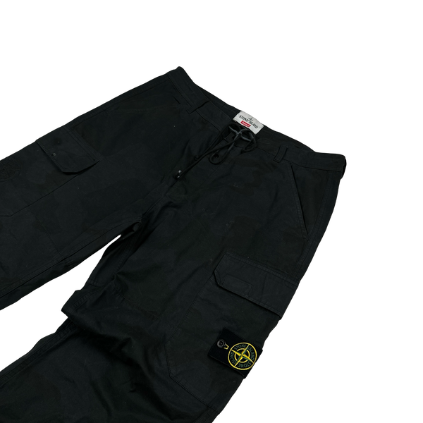 Stone Island x Supreme 2019 Navy Brushed Cotton 2C Camo OVD Cargo Trousers- 34"