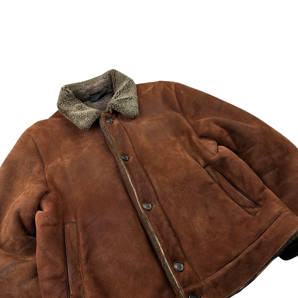 Prada Brown Vintage Suede Shearling Jacket - XL