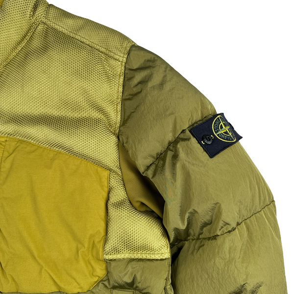 Stone Island 2021 Yellow Panama 6/3 HT Nylon Mix Fabrics Down- TC Puffer - Large
