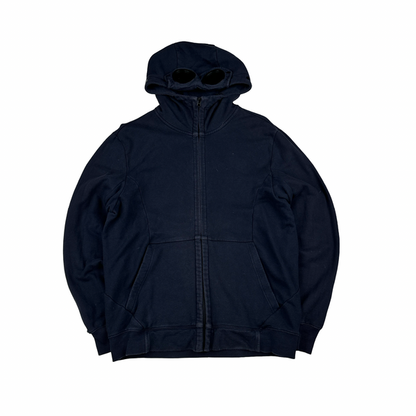 CP Company Navy Goggle Cotton Zip Up Hoodie - XL