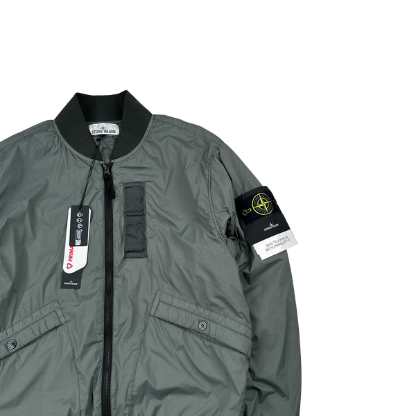 Stone Island 2024 Grey Skin Touch Jacket Nylon Primaloft Bomber Jacket - Small