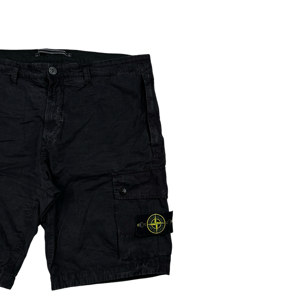 Stone Island 2023 Black Slim Bermuda Cotton Shorts - 36"