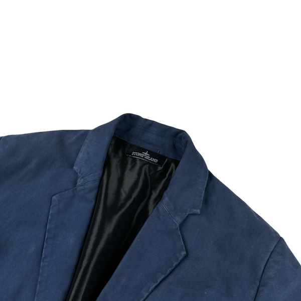 Stone Island 2014 Shadow Project Blue Mesh Lined Thick Cotton Blazer - Medium