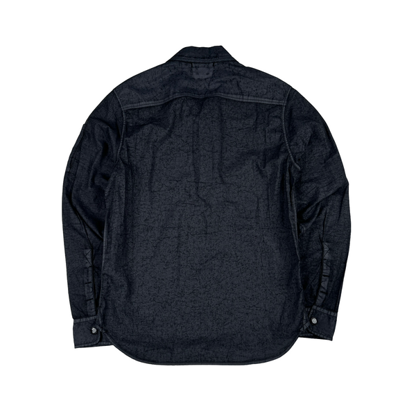 CP Company Popeline Placcato Navy Zipped Overshirt - Small