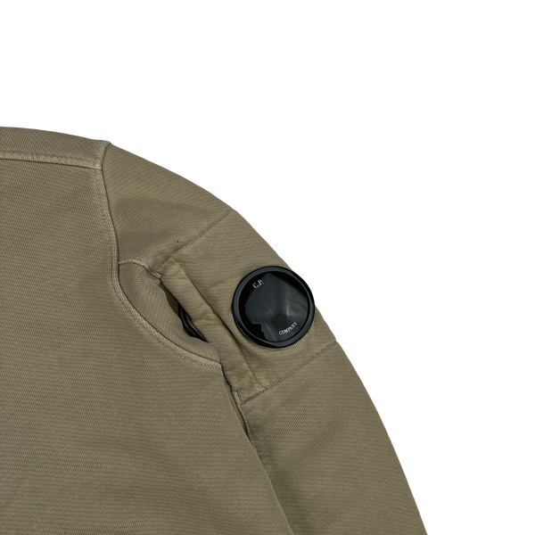 CP Company Beige Lens Viewer Zipped Hoodie - Small