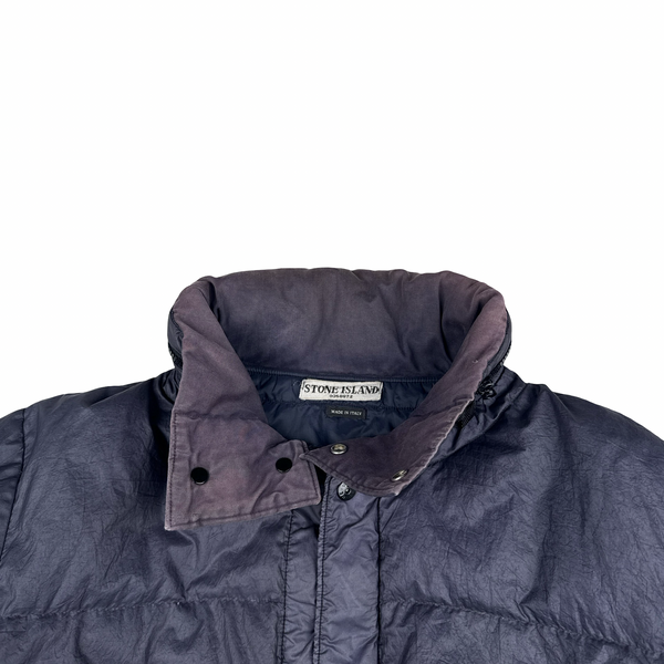 Stone Island 2003 Vintage Down Filled Navy Nylon Jacket - Small