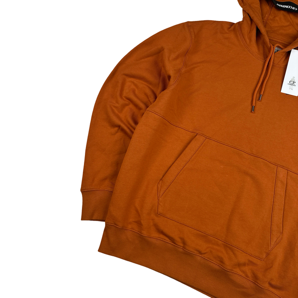 CP Company Orange Cotton Lens Viewer Pullover Hoodie - Large
