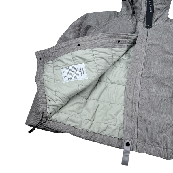Stone Island 2025 Grey Wrinkled Corduroy 500 TC Quilted Jacket - XL