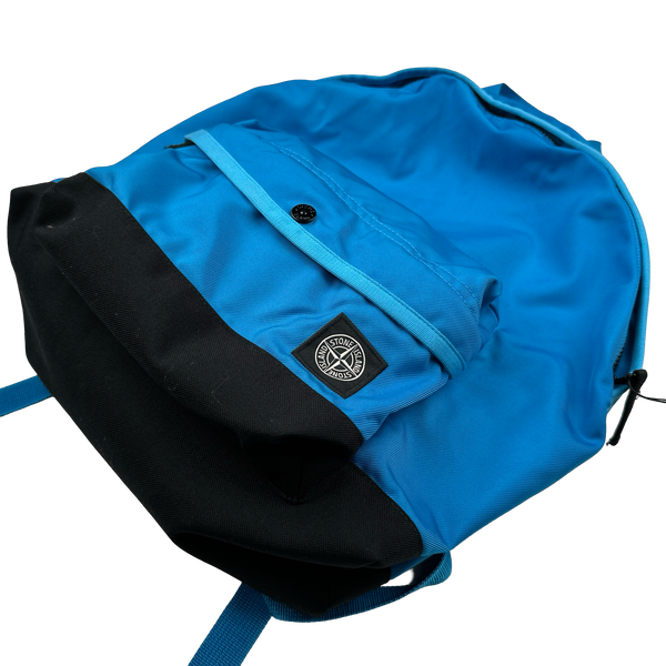 Stone Island Blue Spellout Compass Backpack