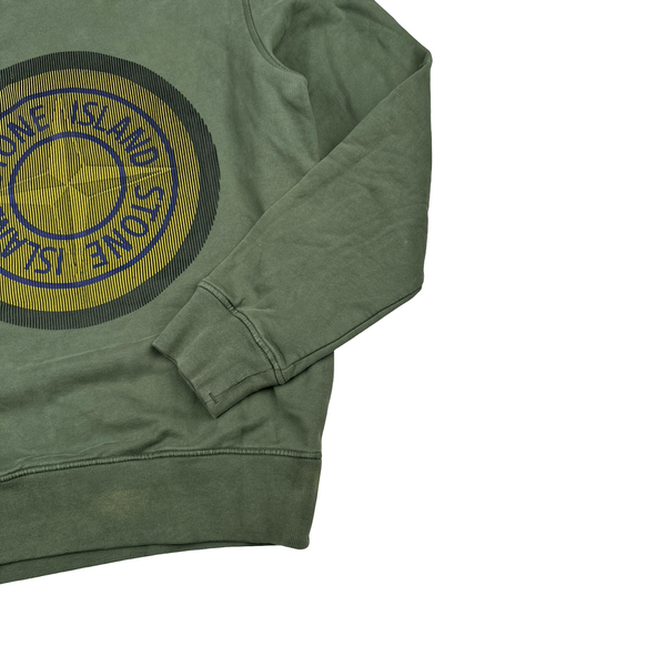 Stone Island 2021 Green 3D Rubber Logo Sweatshirt - Small