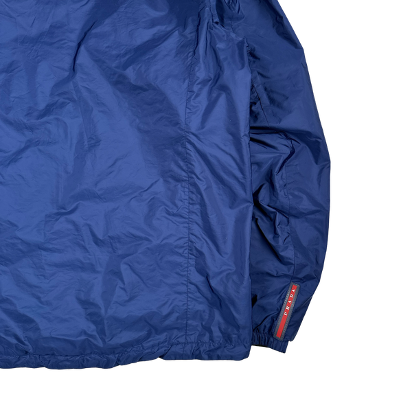Prada Blue/Khaki Red Tab Reversible Nylon Windbreaker Jacket - XL