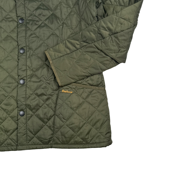 Barbour Green Quilted Front Pocket Buttoned Jacket - XL