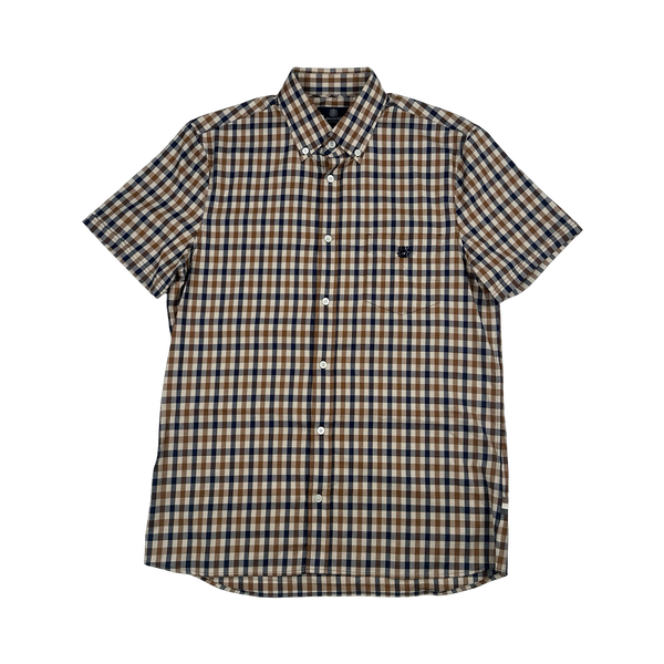 Aquascutum Classic Nova Checked Short Sleeve Shirt - Medium