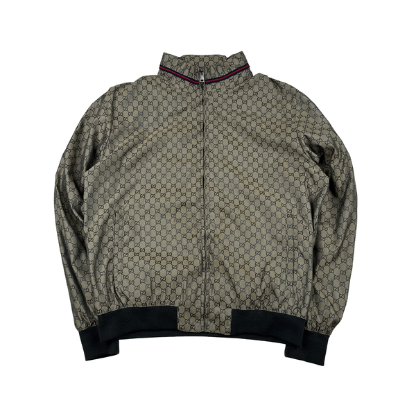 Gucci Monogram Zipped Silk Jersey Lined Jacket - XXL