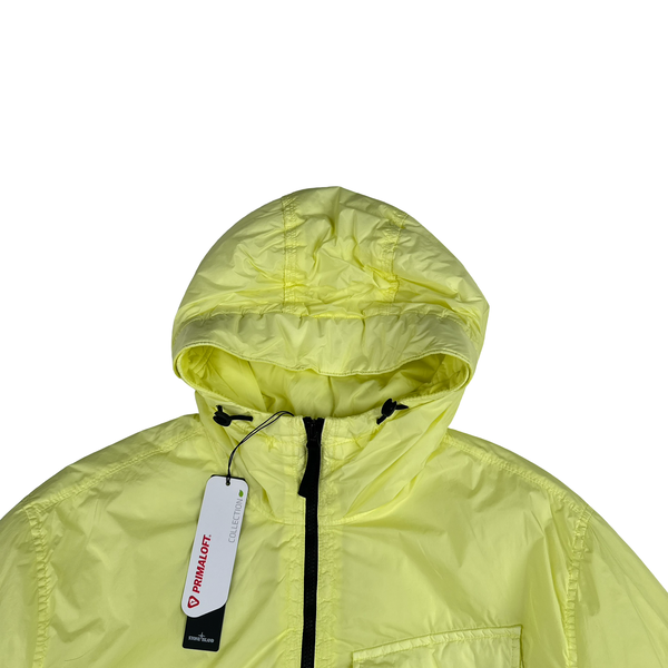Stone Island 2022 Neon Yellow Crinkle Primaloft Lined Jacket - XL