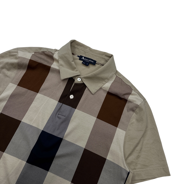 Aquascutum Checked Polo Shirt - Medium