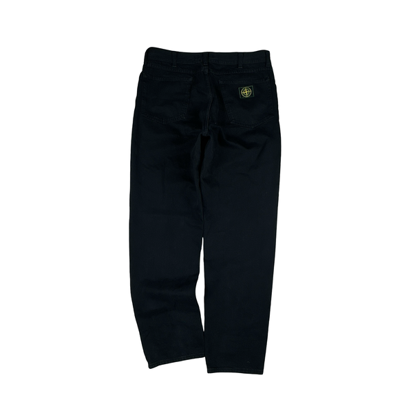Stone Island 90's Vintage Green Edge Black Denim Jeans - 34"
