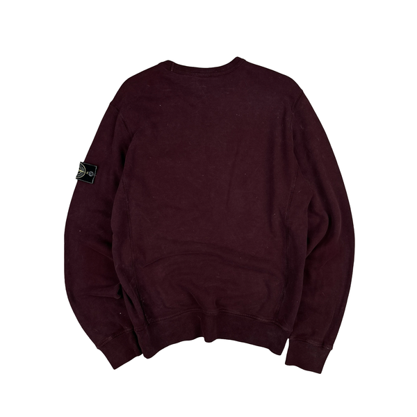 Stone Island 2018 Maroon Frost Crewneck Sweatshirt - Large