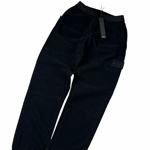 Stone Island Black Ghost Regular Fit Moleskin Cargo Trousers - 28"