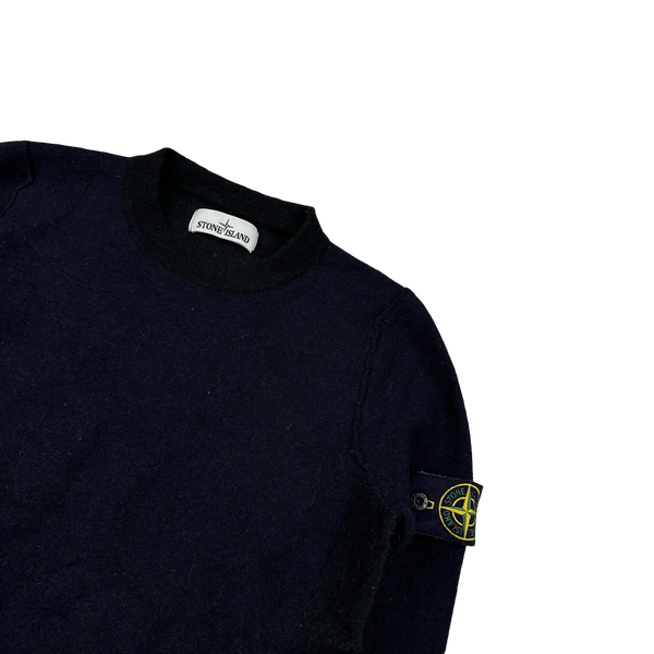 Stone Island 2017 Navy Wool Crewneck Jumper - Medium