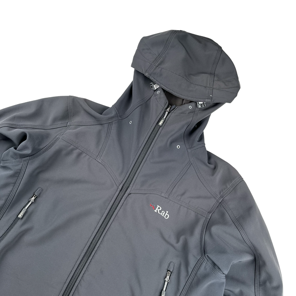RAB Grey Zipped Polartec Power Shield Soft Shell Jacket - XL