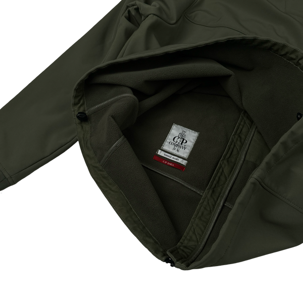 CP Company Green Fleece Lined Google Soft Shell Jacket - XXL