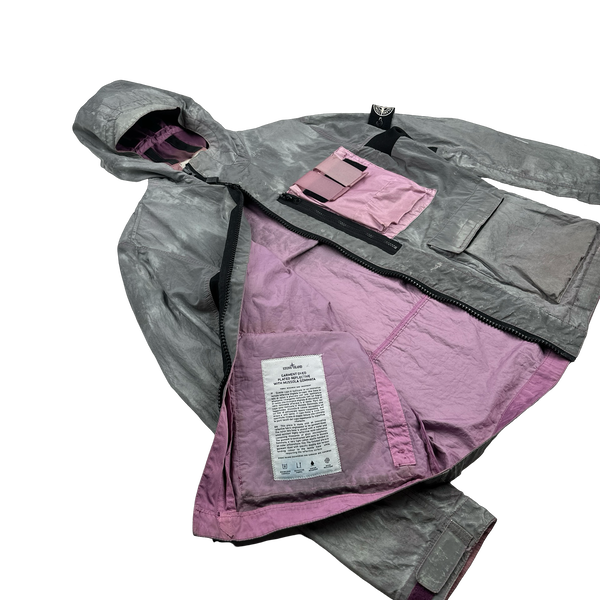 Stone Island 2017 Pink Garment Dyed Plated Reflective Mussola Jacket - Large