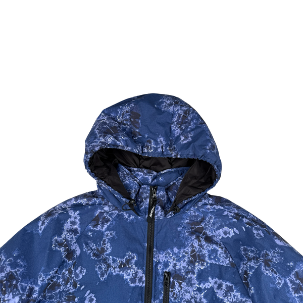 Stussy Blue Floral Print Primaloft Puffer Jacket - Large