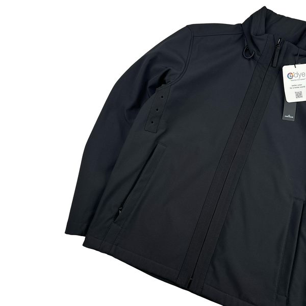 Stone Island 2023 Black Soft Shell R e.Dye Fleece Lined Zipped Jacket - Large