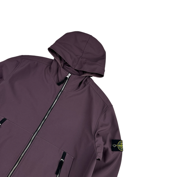 Stone Island 2021 Plum Soft Shell e-Dye Hooded Jacket - XXL