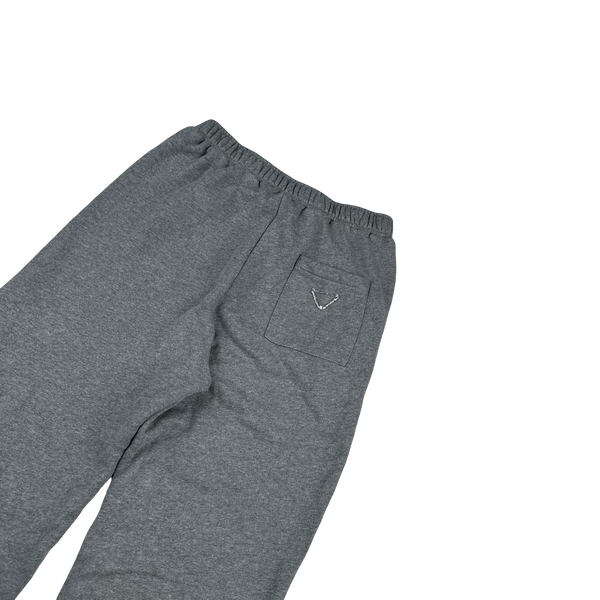 Prada Triangle Cotton Tab Grey Joggers - Medium