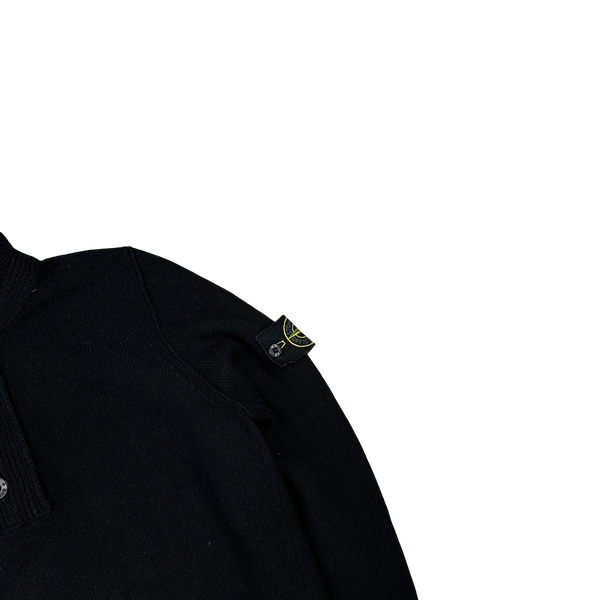 Stone Island 2011 Black Wool High Neck Jumper - Small