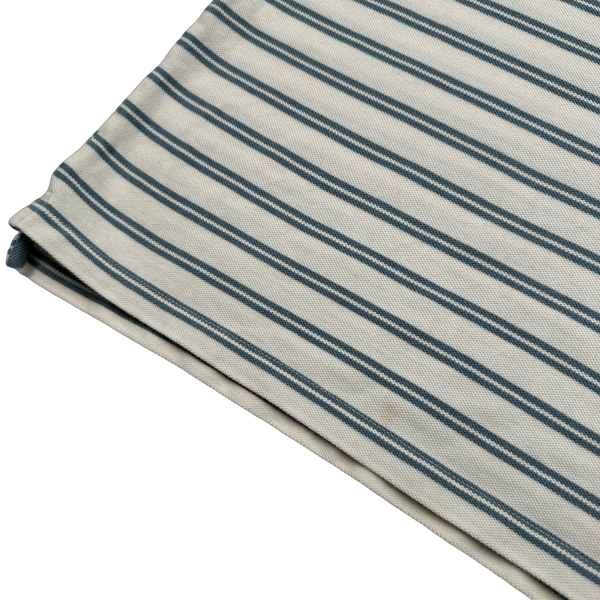 CP Company 2010 Blue Striped Spellout Cotton Short Sleeve Polo - Large