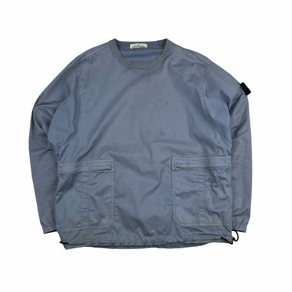 Stone Island 2021 Lilac Brushed Cotton Cargo Pullover Overshirt - Medium