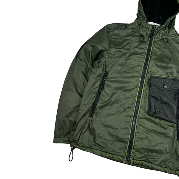 Stone Island 2020 Green Lamy Flock Velour Lining Jacket - Large