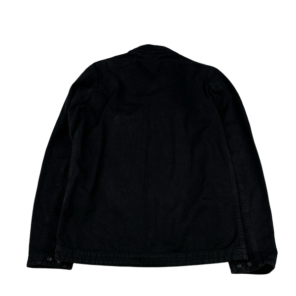 Stone Island 2019 Black Cotton Canvas Patch Overshirt - Small