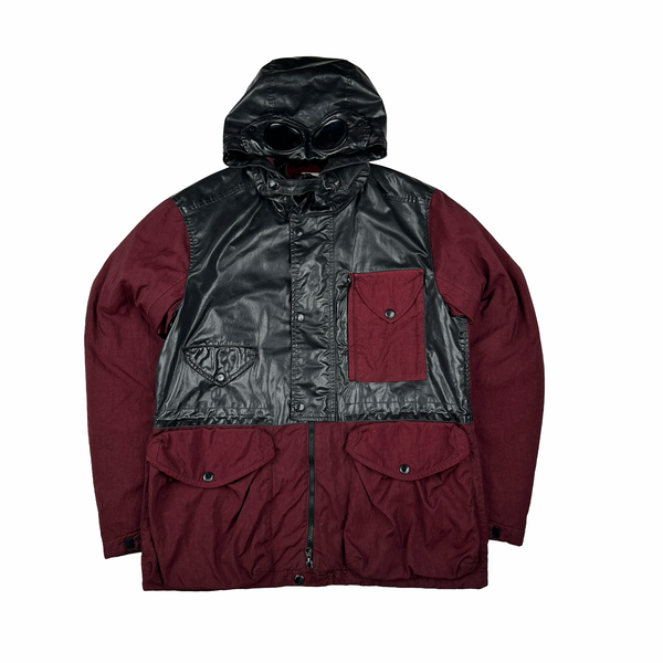 CP Company Red Quartz Quilted Paneled Goggle Jacket - Medium