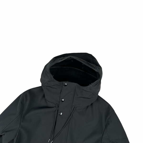 CP Company Black Fleece Lined Long Soft Shell Lens View Jacket - XL