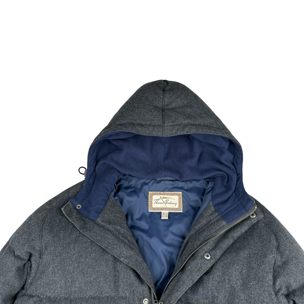 Burberry Grey Wool Down Filled Puffer Jacket - Medium