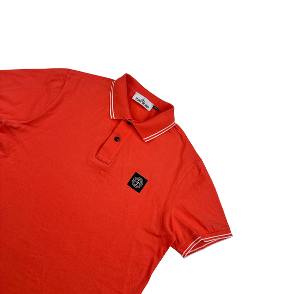 Stone Island 2018 Red Cotton Polo Shirt - Large
