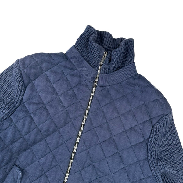 Burberry Quilted Navy Cotton Thick Jumper - XL