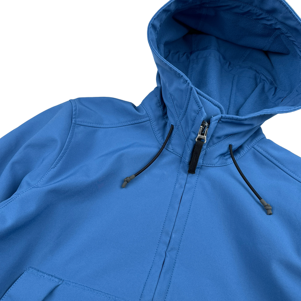 Stone Island Blue Soft Shell R Hooded Jacket - Medium