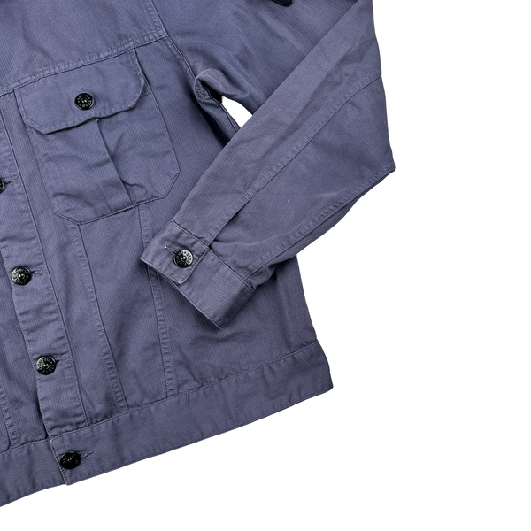 Stone Island 2003 Purple Multi Pocket Buttoned Overshirt - XL