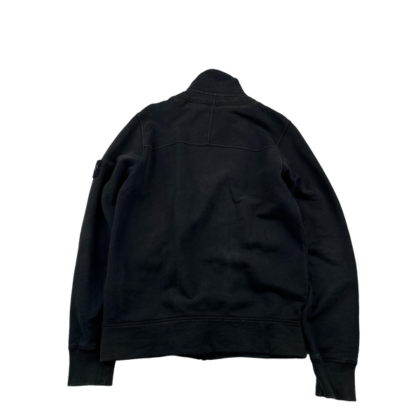 Stone Island 2015 Black High Neck Front Liner Fleece Jumper - Small